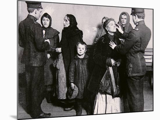 Newly Arrived Immigrants Undergoing Medical Examination on Ellis Island, New York, c.1910-null-Mounted Photographic Print