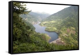 Newly Constructed Hydro Electric Dam in the Hilly Kimin District of Arunachal Pradesh, India, Asia-Annie Owen-Framed Stretched Canvas