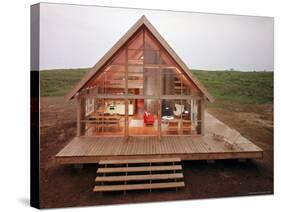 Newly Constructed Prefabricated House on Block Island with Large Wrap Around Deck-John Zimmerman-Stretched Canvas