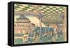 Newly Published Perspective Picture: Urashima Entering the Dragon Palace-Katsushika Hokusai-Framed Stretched Canvas