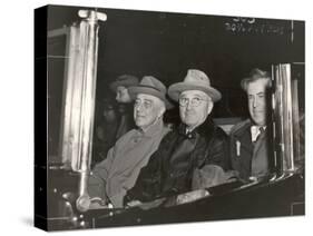 Newly Re-elected Pres. Franklin Roosevelt with VP Harry Truman Ride to the White House to Celebrate-George Skadding-Stretched Canvas