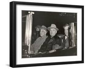 Newly Re-elected Pres. Franklin Roosevelt with VP Harry Truman Ride to the White House to Celebrate-George Skadding-Framed Premium Photographic Print