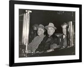 Newly Re-elected Pres. Franklin Roosevelt with VP Harry Truman Ride to the White House to Celebrate-George Skadding-Framed Photographic Print