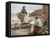 Newlyn: Catching Up with the Cornish Telegraph-Walter Langley-Framed Stretched Canvas