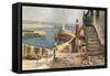 Newlyn, Cornwall C1910-EW Haslehust-Framed Stretched Canvas