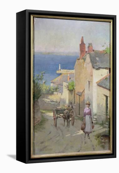 Newlyn from the Bottom of Adit Lane, 1886-94-Leghe Suthers-Framed Stretched Canvas