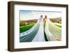 Newlyweds first look post wedding ceremony, Corona, California, USA-Laura Grier-Framed Photographic Print