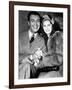 Newlyweds Robert Taylor and Barbara Stanwyck After Their Surprise Elopement, ca. 1939-null-Framed Photo