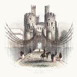 Suspension Bridge over the Conwy Estuary, Wales, C1840-Newman & Co-Framed Premium Giclee Print