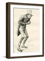 Newman Noggs. Illustration by Harry Furniss for the Charles Dickens Novel Nicholas Nickleby-null-Framed Giclee Print