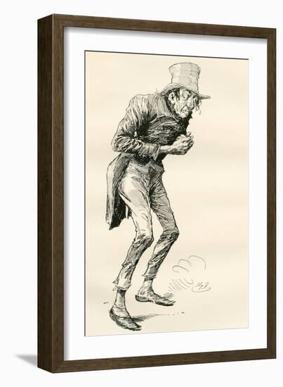 Newman Noggs. Illustration by Harry Furniss for the Charles Dickens Novel Nicholas Nickleby-null-Framed Giclee Print