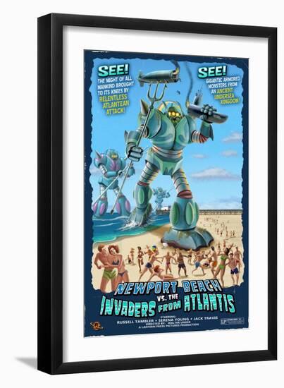 Newport Beach, California - Atlantean Invaders-Lantern Press-Framed Art Print