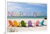 Newport Beach, California - Colorful Beach Chairs-Lantern Press-Framed Art Print