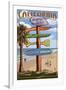 Newport Beach, California - Destination Sign-Lantern Press-Framed Art Print