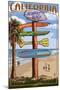 Newport Beach, California - Destination Sign-Lantern Press-Mounted Art Print