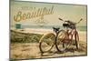 Newport Beach, California - Life is a Beautiful Ride - Bicycles and Beach Scene-Lantern Press-Mounted Art Print
