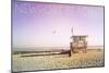 Newport Beach, California - Lifeguard Shack Sunrise-Lantern Press-Mounted Art Print