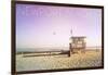 Newport Beach, California - Lifeguard Shack Sunrise-Lantern Press-Framed Art Print