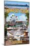 Newport Beach, California - Newport Beach Montage-Lantern Press-Mounted Art Print