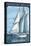 Newport Beach, California - Sailboat-Lantern Press-Stretched Canvas
