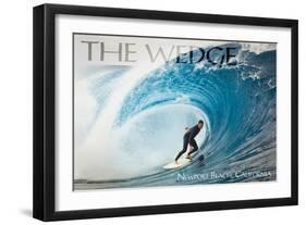 Newport Beach, California - Surfer in Perfect Wave-Lantern Press-Framed Art Print