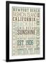 Newport Beach, California - Typography (#3)-Lantern Press-Framed Art Print