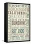 Newport Beach, California - Typography (#3)-Lantern Press-Framed Stretched Canvas