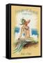 Newport Beach, California - Vintage Mermaid-Lantern Press-Framed Stretched Canvas
