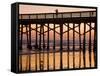 Newport Beach Pier at Sunset, Newport Beach, Orange County, California, United States of America, N-Richard Cummins-Framed Stretched Canvas