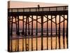 Newport Beach Pier at Sunset, Newport Beach, Orange County, California, United States of America, N-Richard Cummins-Stretched Canvas