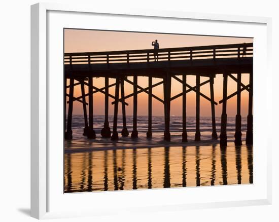 Newport Beach Pier at Sunset, Newport Beach, Orange County, California, United States of America, N-Richard Cummins-Framed Photographic Print