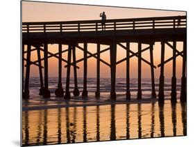 Newport Beach Pier at Sunset, Newport Beach, Orange County, California, United States of America, N-Richard Cummins-Mounted Photographic Print