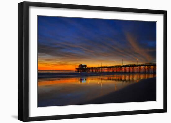 Newport Beach Pier at Sunset-null-Framed Art Print