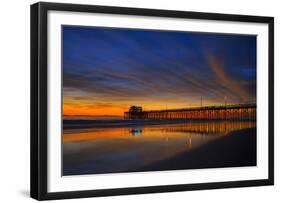 Newport Beach Pier at Sunset-null-Framed Art Print