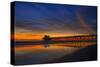 Newport Beach Pier at Sunset-null-Stretched Canvas