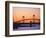 Newport Bridge and Harbor at Sunset, Newport, Rhode Island, USA-Fraser Hall-Framed Photographic Print