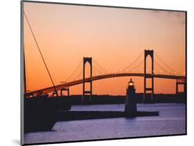 Newport Bridge and Harbor at Sunset, Newport, Rhode Island, USA-Fraser Hall-Mounted Photographic Print