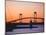 Newport Bridge and Harbor at Sunset, Newport, Rhode Island, USA-Fraser Hall-Mounted Photographic Print