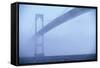Newport Bridge in Fog-Onne van der Wal-Framed Stretched Canvas