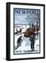 Newport, New Hampshire - Gathering Firewood-Lantern Press-Framed Art Print