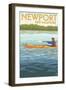 Newport, New Hampshire - Kayak Scene-Lantern Press-Framed Art Print