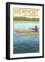 Newport, New Hampshire - Kayak Scene-Lantern Press-Framed Art Print