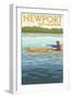 Newport, New Hampshire - Kayak Scene-Lantern Press-Framed Art Print