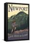 Newport, New Hampshire - Live Free and Climb-Lantern Press-Framed Stretched Canvas