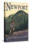 Newport, New Hampshire - Live Free and Climb-Lantern Press-Stretched Canvas