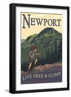 Newport, New Hampshire - Live Free and Climb-Lantern Press-Framed Art Print