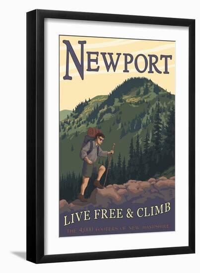 Newport, New Hampshire - Live Free and Climb-Lantern Press-Framed Art Print