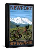 Newport, New Hampshire - Mountain Bike-Lantern Press-Framed Stretched Canvas