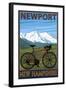 Newport, New Hampshire - Mountain Bike-Lantern Press-Framed Art Print