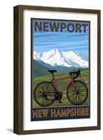 Newport, New Hampshire - Mountain Bike-Lantern Press-Framed Art Print